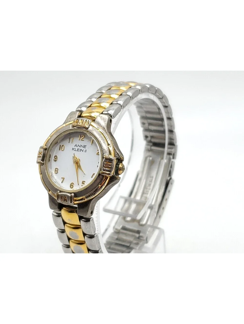 Anne Klein II Watch Women New Battery Two-Tone White Dial 23mm